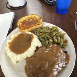 Hitchin Post Cafe - Salisbury steak and gravy. Great meal!