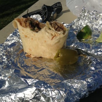 Taco Las Dos Hermanas - a burrito wrapped in aluminum foil - Mexican Near Me - Merced, California