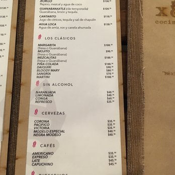 Xoklo - menu- bebidas (español) - Mexican Near Me - La Cruz de Huanacaxtle, NAY