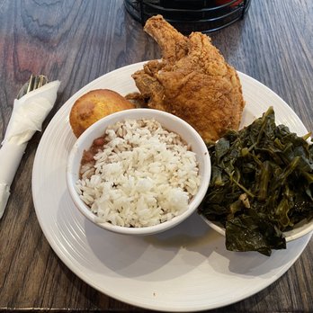Simply Soulful - Pork chops, collard greens, red beans and rice. - Desserts Near Me - Seattle, Washington Simply Soulful - Pork chops, collard greens, red beans and rice. - Desserts Near Me - Seattle, Washington