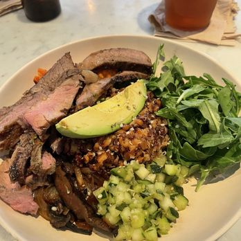 Flower Child - Mother Earth bowl with steak meat - Salad Near Me - Austin, Texas