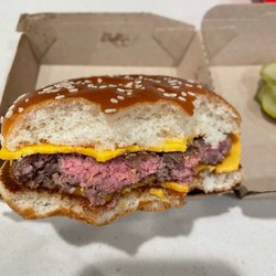 McDonald's - This was my burger and I couldnt get anyone behind the counter to acknowledge me so it could be correct.  Also, there were only 3 other cust