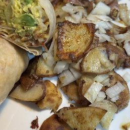 Avocado Breakfast Burrito...fresh and paired with potatoes...