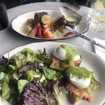 Cafe Rue Dix - Green Eggs & Salmon and the French toast which we started digging in before I could capture it. - French Near Me - Brooklyn, New York