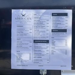 Adris Cafe - Menu