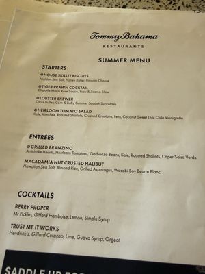 Menu photo 1 Tommy Bahama Palm Desert, CA Menu photo 1 Tommy Bahama Palm Desert, CA