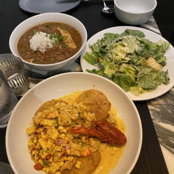 Saint John - Roasted Garlic Caesar salad, Crawfish Remoulade, and Seafood Gumbo - Cajun/Creole Near Me - New Orleans, Louisiana Saint John - Roasted Garlic Caesar salad, Crawfish Remoulade, and Seafood Gumbo - Cajun/Creole Near Me - New Orleans, Louisiana