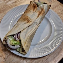 Pizza Talks & Donair - Large donair .. that plate is a standard size dinner plate