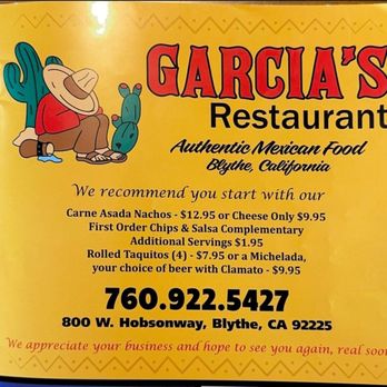 Garcia's Restaurant - Mexican Near Me - Blythe, California