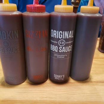 Sonny's BBQ - Sauces: Smokin, Sizzlin, Original, and...mystery? - Barbeque Near Me - Gainesville, Florida