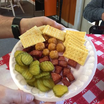 Delauders  BBQ - The thick bologna and cheese platter appetizer. Very good combination. - Barbeque Near Me - Sevierville, Tennessee
