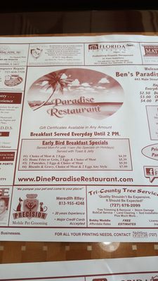 Menu photo 8 Paradise Restaurant Safety Harbor, FL Menu photo 8 Paradise Restaurant Safety Harbor, FL