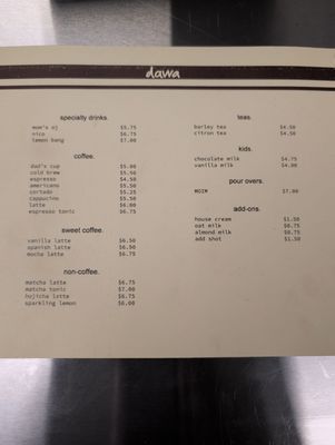 Menu photo 1 Dawa Coffee Santa Fe Springs, CA