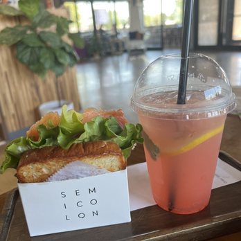 Semicolon Cafe - Lox Sandwich and Strawberry Ade - Sandwiches Near Me - Chantilly, Virginia Semicolon Cafe - Lox Sandwich and Strawberry Ade - Sandwiches Near Me - Chantilly, Virginia