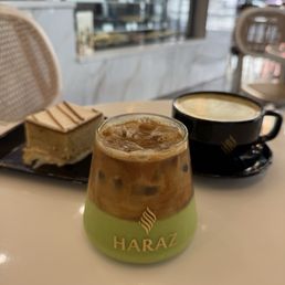 The ice pistachio coffee and biscoff Milk coffee. The ice pistachio coffee and biscoff Milk coffee.