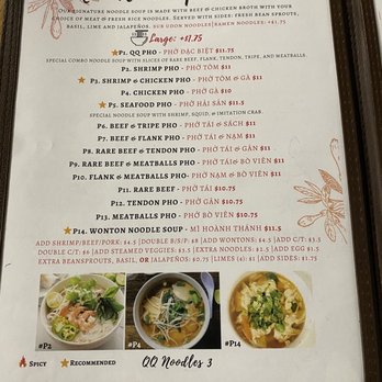 QQ Noodle - Menu - Vietnamese Near Me - Marina, California