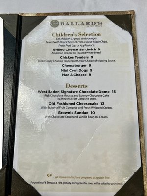 Menu photo 3 Ballard's in the Atrium French Lick, IN