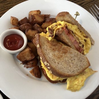 Fish & Farm - Breakfast Club Sandwich on Wheat with Potatoes - New American Near Me - San Francisco, California Fish & Farm - Breakfast Club Sandwich on Wheat with Potatoes - New American Near Me - San Francisco, California