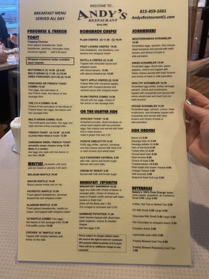 Menu photo 7 Andy's Restaurant Crystal Lake, IL