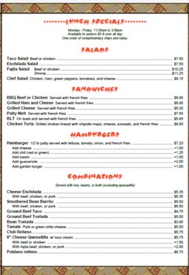 Menu photo 2 Buenos Tiempos Broomfield, CO Menu photo 2 Buenos Tiempos Broomfield, CO