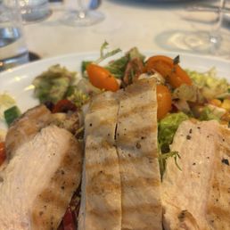Chopped salad with extra chicken. Yucky