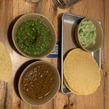 Bartaco Mosaic - A delicious assortment of extremely flavorful salsas Guacamole, Roja and Verde. - Tacos Near Me - Fairfax, Virginia Bartaco Mosaic - A delicious assortment of extremely flavorful salsas Guacamole, Roja and Verde. - Tacos Near Me - Fairfax, Virginia