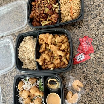 P.F. Chang's - Dynamite Shrimp, Chang 's Spicy Chicken with Brown Rice, Kung Pao Chicken with Fried Rice - Chinese Near Me - Troy, Michigan