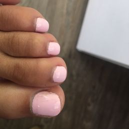 My big toe looks like the polish is stained. Paint is also uneven with my toe cuticle. My big toe looks like the polish is stained. Paint is also uneven with my toe cuticle.