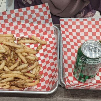 Gladiator Burger & Steak - My friend's fries, Sprite, and warrior burger as a combo. - Burgers Near Me - Mississauga, Ontario