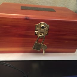 Cedar lockbox with the remains Cedar lockbox with the remains
