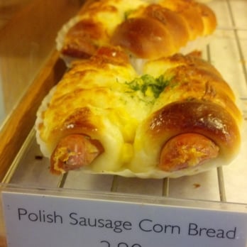 Paris Baguette - Who doesn't want a polish sausage wrapped in corn bread? - Bakeries Near Me - Glendale, California