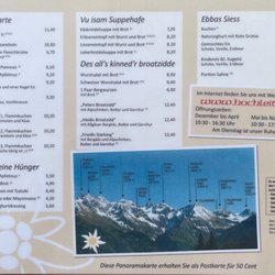 Berghof Hochleite - Menü: Essen