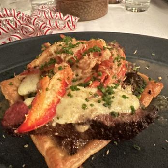 TRIS - Steak and pastry dish - New American Near Me - The Woodlands, Texas TRIS - Steak and pastry dish - New American Near Me - The Woodlands, Texas