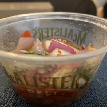 McAlister's Deli - McAlister's Deli Tomato & Cucumber Salad - Side - Delis Near Me - Creve Coeur, Missouri McAlister's Deli - McAlister's Deli Tomato & Cucumber Salad - Side - Delis Near Me - Creve Coeur, Missouri