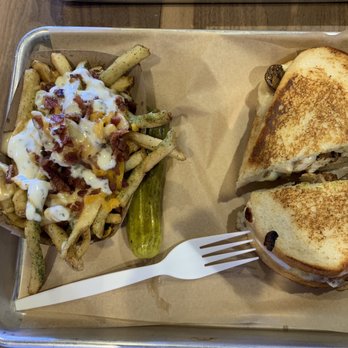 The Melt - Sicilian Chicken and Cheddar Bacon Fries - Sandwiches Near Me - La Jolla, California
