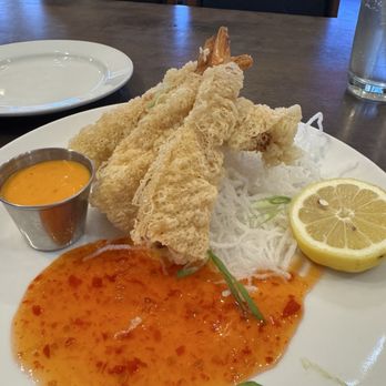 Canyon Grille - Tempura shrimp? Breading was a little interesting. Good flavor once you take off some of the wrapper. - American Near Me - Escondido, California Canyon Grille - Tempura shrimp? Breading was a little interesting. Good flavor once you take off some of the wrapper. - American Near Me - Escondido, California