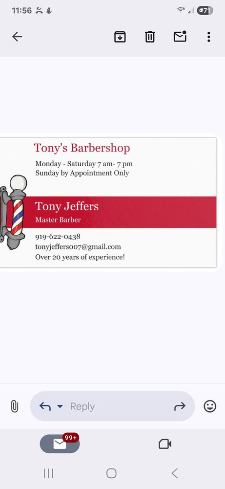 Tony's Barbershop Logo