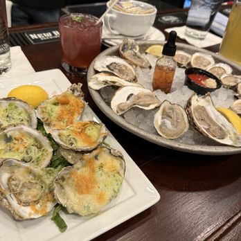 Pearlz Oyster Bar - Char Broiled Oysters Pearlz with raw oysters - Seafood Near Me - Charleston, South Carolina