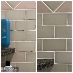Sir Grout Charlotte - Shower wall before and after