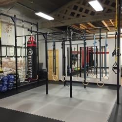 Studio 2 is outfitted with a wall for med ball throws, a TACFIT rig from Xenios USA, and a punching bag for boxing.