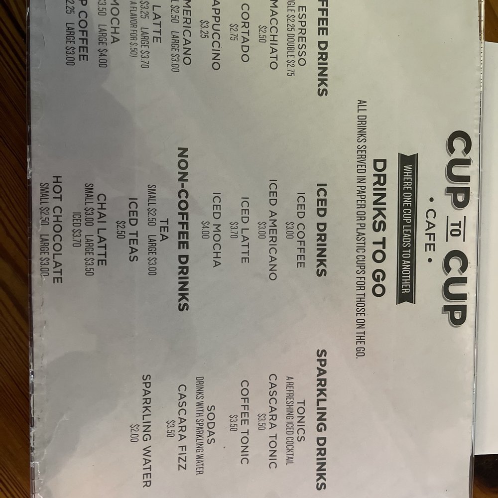 Menu from December 2022