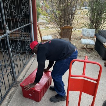 Soldier Strong Moving - Jimmy (one of our crew supervisors) working hard on loading totes for customers. - Movers Near Me - Lubbock, Texas Soldier Strong Moving - Jimmy (one of our crew supervisors) working hard on loading totes for customers. - Movers Near Me - Lubbock, Texas