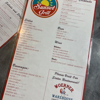 Sunset Grill - Menu - American Near Me - Fredericksburg, Texas