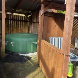 Hot tub and lounge area Hot tub and lounge area