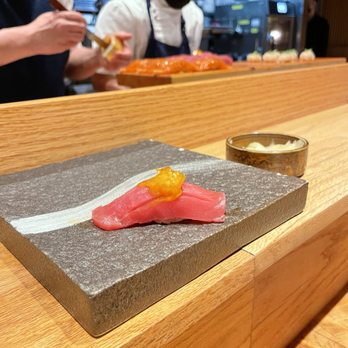 Sushi Jin - Hon Maguro + Cured Egg Yolk - Sushi Bars Near Me - Mountain View, California Sushi Jin - Hon Maguro + Cured Egg Yolk - Sushi Bars Near Me - Mountain View, California