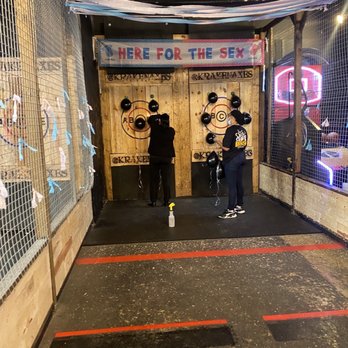 Kraken Axes - Kraken Axes team decorating for gender reveal - Axe Throwing Near Me - Washington, DC, District of Columbia