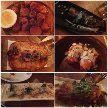 Amada - Grilled octopus, bacon wrapped dates, parmesan artichoke, flatbread chorizo shrimp , crab peppers , roasted pork. - Tapas Bars Near Me - Philadelphia, Pennsylvania Amada - Grilled octopus, bacon wrapped dates, parmesan artichoke, flatbread chorizo shrimp , crab peppers , roasted pork. - Tapas Bars Near Me - Philadelphia, Pennsylvania