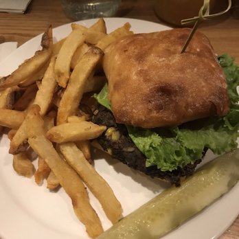 Side Street Cafe - Black bean burger - American Near Me - Bar Harbor, Maine Side Street Cafe - Black bean burger - American Near Me - Bar Harbor, Maine