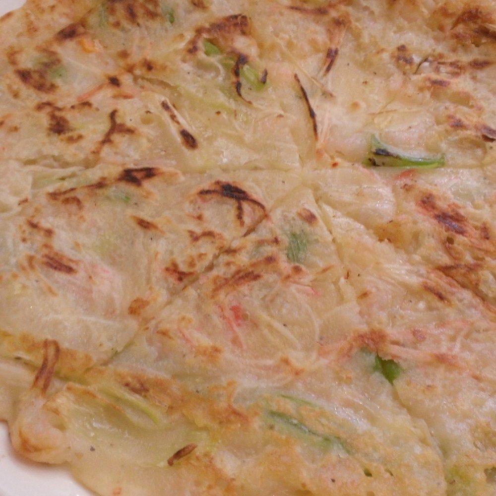 Hanmaru - Seafood Pancake : Shrimp, squid, crabstick and scallion - Korean Near Me - Allston, Massachusetts Hanmaru - Seafood Pancake : Shrimp, squid, crabstick and scallion - Korean Near Me - Allston, Massachusetts
