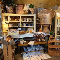 The Vintage Industry - Boho style, 70s era, pottery, wicker, brass, wood.